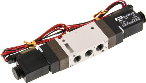 [V2PVB] 5/2 G1/8'' Electroválvula biestable 24V DC 1.5-10bar/21.0-140psi Conector de 2 pines YPC