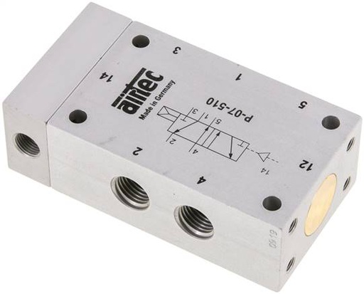 [V2PZH] 5/2 G1/4'' Luchtgestuurd Ventiel 1.5-10bar/21.0-140psi Airtec