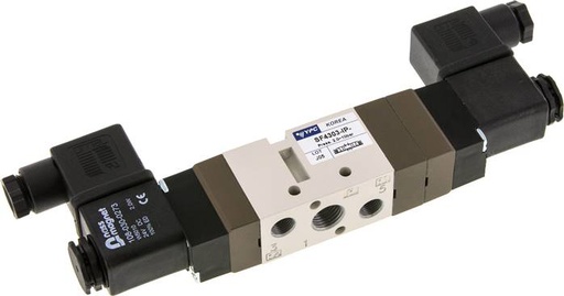 [V2QAB] 5/3 G1/4'' (G1/8'') Válvula solenoide de centro cerrado 24V DC 2-10bar/28-140psi YPC