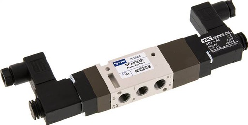 [V2QCG] válvula solenoide central de escape 5/3 G1/8'' 24V DC 2-10bar/28-140psi YPC