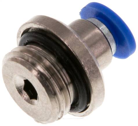 [F24WF-X5] 4mm x G1/4'' Messing/PA 66 Insteekfitting buitendraad Binnenzeskant NBR [5 Stuks]