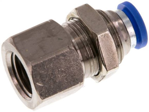 [F24XN-X2] Raccord enfichable 8mm x G1/4'' avec filetage femelle Bulkhead en laiton/PA 66 NBR [2 pièces].