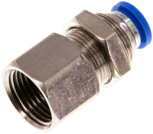 [F24XS-X2] 8mm x G3/8'' Steckverschraubung mit Innengewinde Messing/PA 66 NBR Bulkhead [2 Stück]