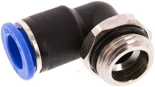 [F24ZB-X2] Raccord enfichable coudé à 90° 12mm x G1/2'' avec filetage mâle laiton/PA 66 NBR à manchon court rotatif [2 pièces].