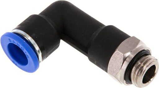 [F2542-X2] Raccord enfichable coudé 90° 10mm x G1/4'' avec filetage mâle Laiton/PA 66 NBR Long Corps Rotatif [2 Pièces].