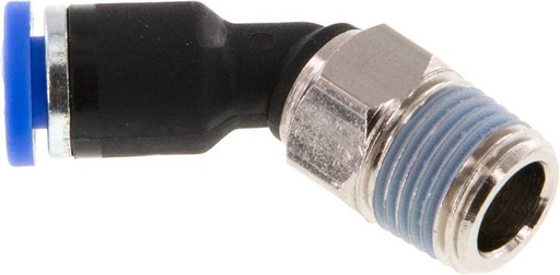 [F254A-X2] Raccord enfichable coudé 45° 4mm x R1/8'' avec filetage mâle laiton/PA 66 NBR [2 pièces].