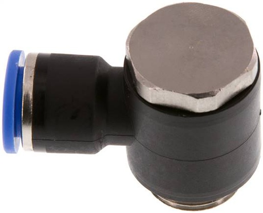 [F256K-X2] Raccord enfichable en L 10mm x G3/8'' avec filetage mâle laiton/PA 66 NBR rotatif [2 pièces].