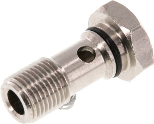 [F25FK-X5] Banjobout 1-weg Vernikkeld Messing G1/8'' buitendraad NBR [5 Stuks]