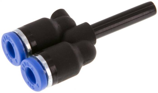 [F25RR-X2] Raccord enfichable en Y de 4 mm x 4 mm avec bouchon en PA 66 NBR [2 pièces].