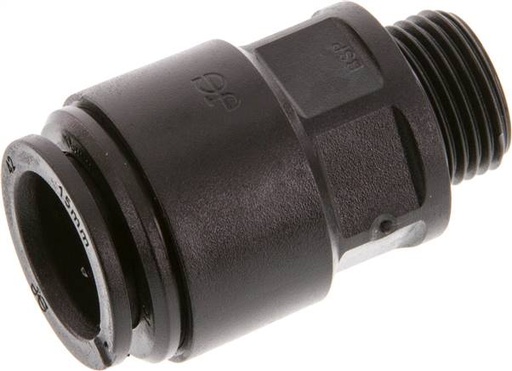 [F25ZS-X2] 15mm x G3/8'' Steckverschraubung mit Außengewinde POM NBR [2 Stück]