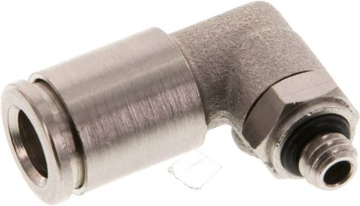 [F268Q-X2] Raccord enfichable coudé 90° 6mm x M 5 avec filetage mâle Laiton NBR Rotatif [2 Pièces].