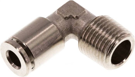 [F26A6-X2] 4mm x R1/8'' 90 graden L-verbinding Messing Insteekfitting Buitendraad NBR [2 Stuks]