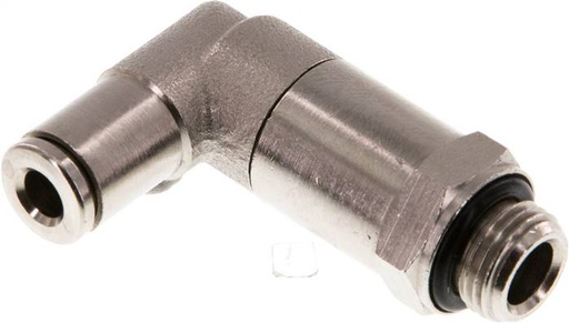 [F26B9-X2] 4mm x G1/8'' 90 graden L-verbinding Messing Insteekfitting Buitendraad Lange Huls Draaibaar NBR [2 Stuks]