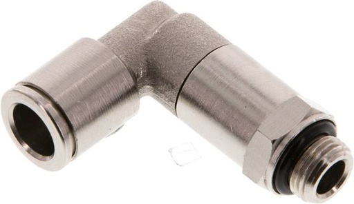 [F26BB-X2] Raccord enfichable coudé 90deg 8mm x G1/8'' avec filetage mâle Laiton NBR Manchon long orientable [2 Pièces].