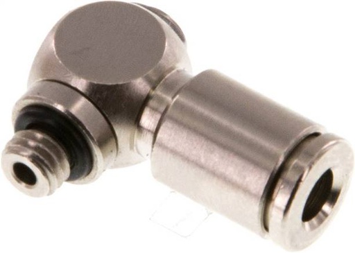 [F26BY-X2] 4mm x M 5 90 graden L-vorm Messing Insteekfitting Buitendraad Draaibaar NBR [2 Stuks]