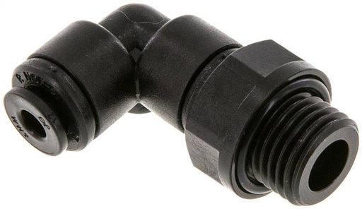 [F2723-X2] 4mm x G1/4'' 90deg Winkel Steckverschraubung mit Außengewinde POM NBR drehbar [2 Stück]