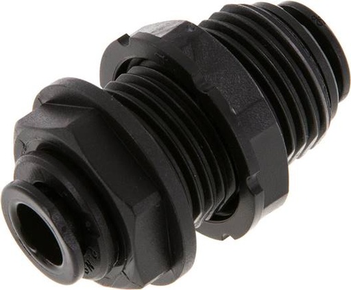 [F2733-X2] 8mm Push-in Fitting POM NBR Bulkhead [2 Pieces]