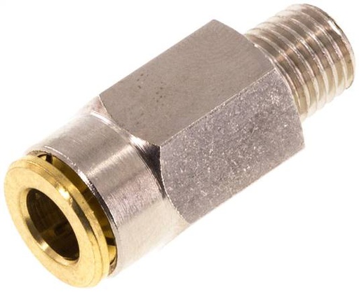 [F27MY-X2] 6mm x M 8 x 1 (conical) Push-in Fitting with Male Threads Brass NBRHigh Pressure [2 Pieces]