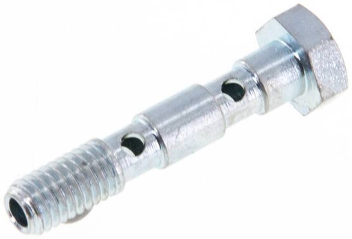 [F27QQ-X2] Boulon Banjo 2 voies en acier zingué avec filetage mâle M5 L27mm [2 pièces]