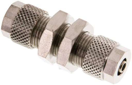 [F27RK-X2] 8x6 & 6x4 Nickel plated Brass Straight Push-on Fitting Bulkhead [2 Pieces]