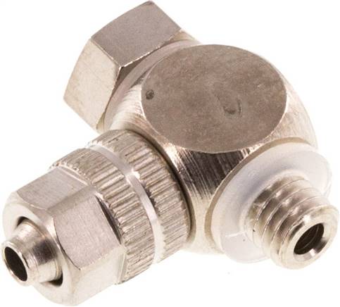 [F27T3-X2] 4.3x3 & M5 Messing vernickelt Banjo-Steckverschraubung mit Außengewinde mit O-Ring drehbar [2 Stück]