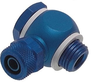 [F27TU-X2] 8x6 & G1/8'' Aluminum Banjo Push-on Fitting with Male Threads with O-ring Rotatable [2 Pieces]