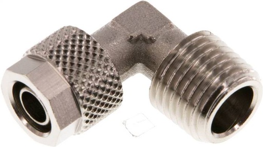 [F27VC-X5] Raccord coude 8x6 & R1/4'' en laiton nickele avec filetage mâle [5 pièces].