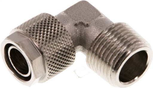 [F27VH-X2] 12x10 & R3/8'' Raccord coude à emboîter en laiton nickele avec filetage mâle [2 Pièces]