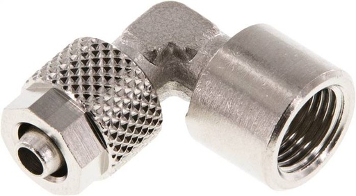 [F27VV-X2] 6x4 & G1/8'' Nickel plated Brass Elbow Push-on Fitting with Female Threads [2 Pieces]