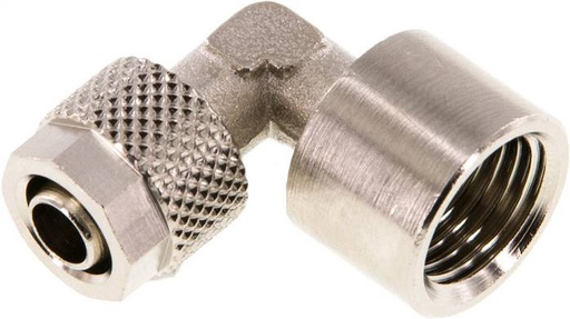 [F27VY-X2] 8x6 & G1/4'' Nickel plated Brass Elbow Push-on Fitting with Female Threads [2 Pieces]