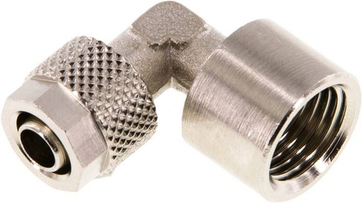 [F27VY-X2] 8x6 & G1/4'' Vernikkeld Messing L-Opsteekkoppeling Binnendraad [2 Stuks]