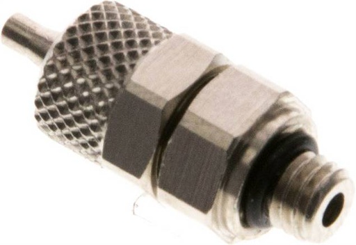 [F27X3-X5] 4x2 & M5 Raccord droit à pression en laiton nickele avec filetage mâle NBR [5 Pièces].