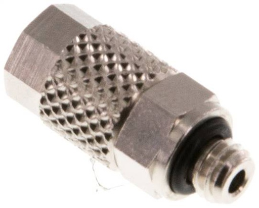 [F27X4-X5] 4.3x3 & M5 Nickel plated Brass Straight Push-on Fitting with Male Threads NBR [5 Pieces]