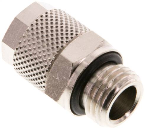 [F27XE-X2] Conector Recto Latón Niquelado 10x8 & G1/4'' Rosca Macho NBR [2 piezas]