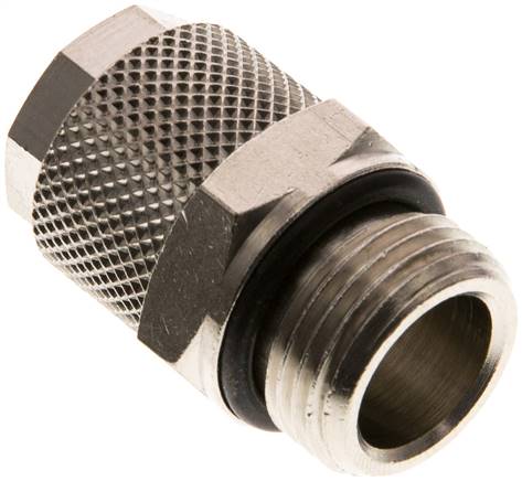 [F27XM-X2] Conector Recto Latón Niquelado 12x10 & G3/8'' Rosca Macho NBR [2 piezas]