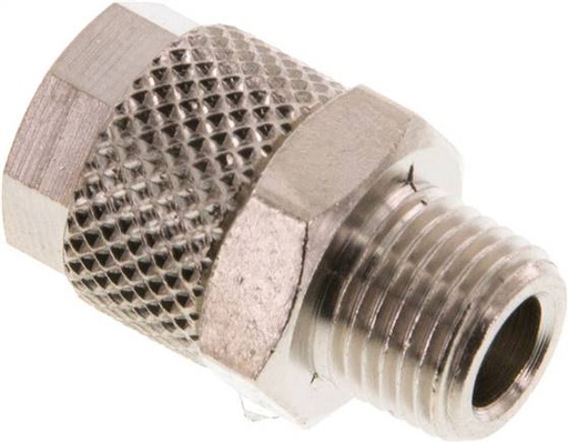 [F27YT-X5] 8x6 & R1/8'' Nickel plated Brass Straight Push-on Fitting with Male Threads [5 Pieces]