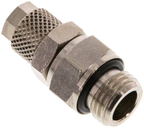 [F27ZY-X2] Conector Recto Latón Niquelado 6x4 & G1/4'' Rosca Macho Giratorio [2 piezas]