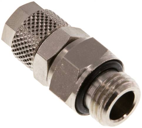 [F27ZZ-X2] Conector Recto Latón Niquelado 8x6 & G1/4'' Rosca Macho Giratorio [2 piezas]