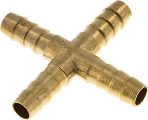 [F29A3-X2] 9 mm (3/8'') Brass Cross Hose Connector [2 Pieces]