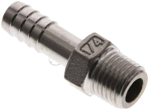 [F29AW-X2] 9 mm & 1/4''NPT RVS 1.4408 Slangpilaar Buitendraad [2 Stuks]