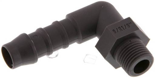 [F29EV-X5] Raccordement de tuyau flexible coude PA 6 de 8 mm (5/16'') et R1/8'' avec filetage mâle [5 pièces].