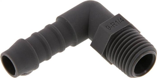 [F29F2-X10] 9 mm (3/8'') & R1/4'' PA 6 Elbow Hose Barb with Male Threads [10 Pieces]