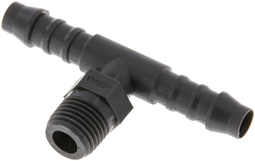 [F29FT-X10] Embout de tuyau flexible 8 mm (5/16'') et R1/4'' PA 6 Tee avec filetage mâle [10 pièces].
