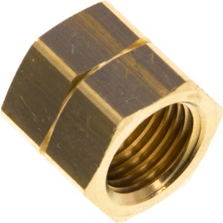 [F29K3-X5] 9mm (G1/4'' LH) Brass Union Nut L15.5mm [5 Pieces]