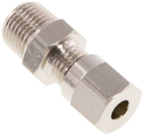 [F2A3R-X5] 4LL & R1/8'' Nickel plated Brass Straight Cutting Fitting with Male Threads 100 bar ISO 8434-1 [5 Pieces]