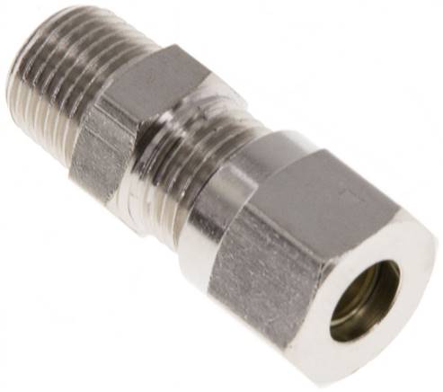 [F2A3S-X5] 6LL & R1/8'' Nickel plated Brass Straight Cutting Fitting with Male Threads 100 bar ISO 8434-1 [5 Pieces]