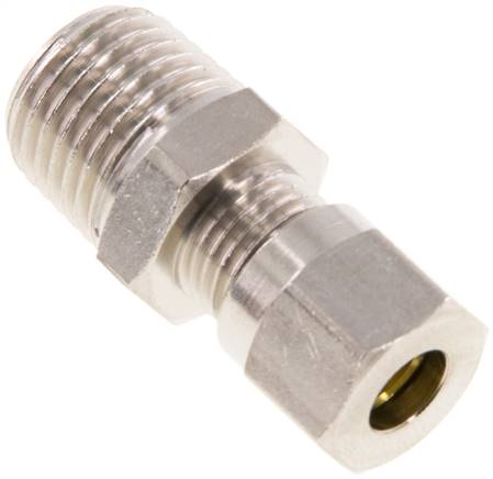 [F2A3T-X2] 6LL & R1/4'' Nickel plated Brass Straight Cutting Fitting with Male Threads 100 bar ISO 8434-1 [2 Pieces]