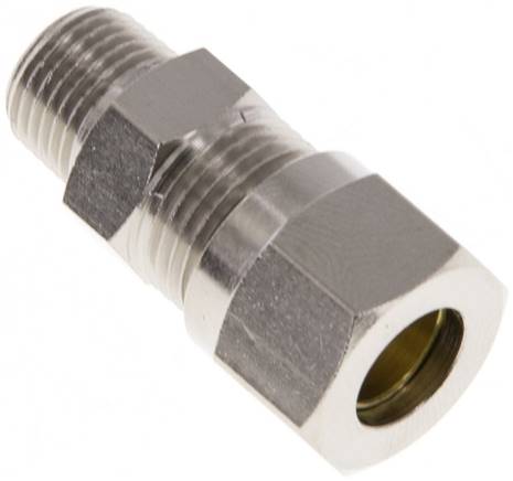 [F2A3U-X2] 8LL & R1/8'' Nickel plated Brass Straight Cutting Fitting with Male Threads 100 bar ISO 8434-1 [2 Pieces]