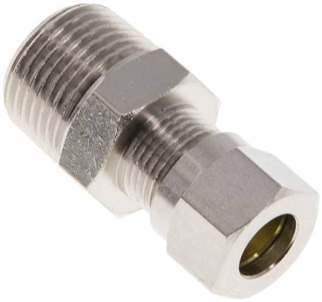 [F2A3W-X2] 8LL & R3/8'' Nickel plated Brass Straight Cutting Fitting with Male Threads 100 bar ISO 8434-1 [2 Pieces]