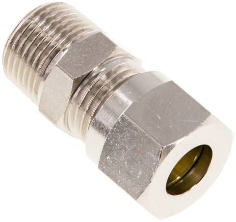 [F2A3Y-X2] 10L & R3/8'' Nickel plated Brass Straight Cutting Fitting with Male Threads 115 bar ISO 8434-1 [2 Pieces]